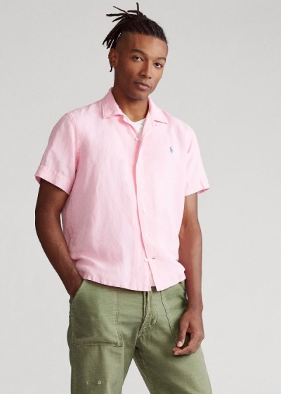 Men's Polo Ralph Lauren Custom Fit Linen-Blend Shirts | 470352UQZ